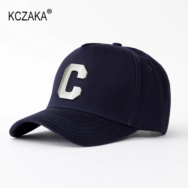 Nowa 5-panelowa wysoka korona czapki baseballowe metalowa C Plus rozmiar 56-65cm czapki z daszkiem jesień czapki dla mężczyzn kości z szerokim