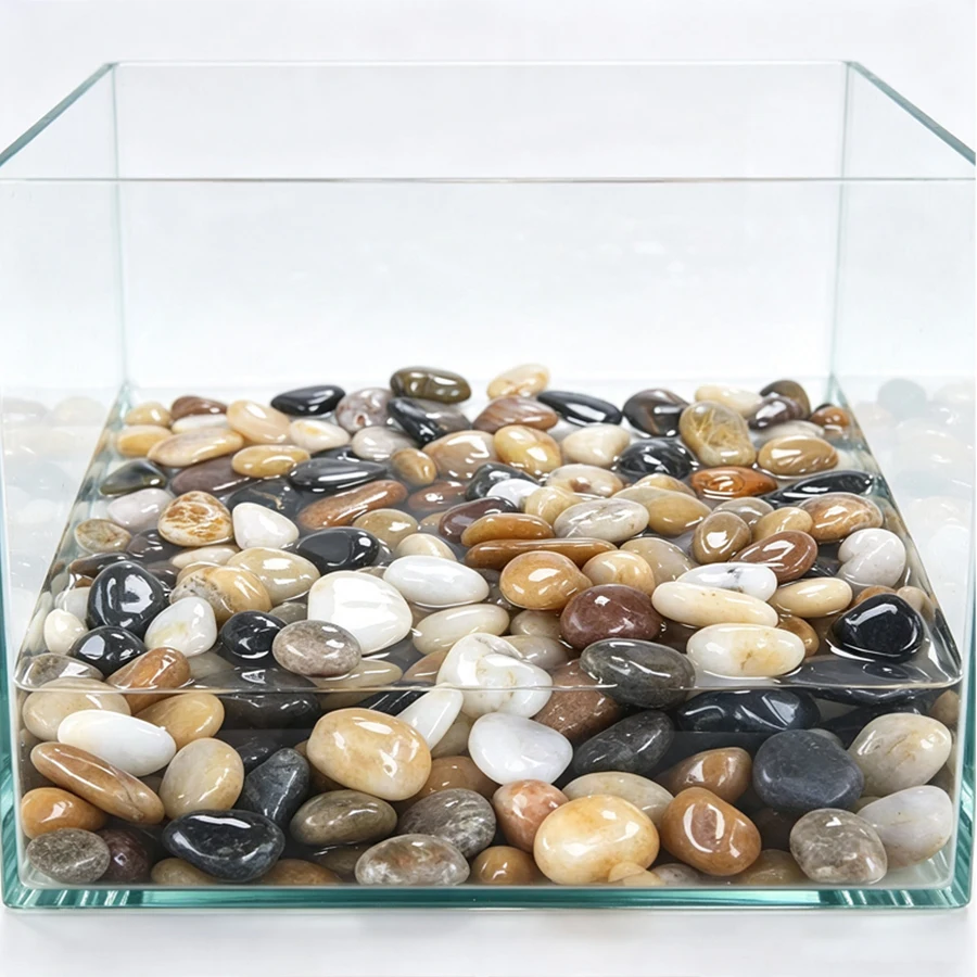 350/700g Polished Pebble Stones, Smooth Decorative River Rock for Succulent Pot Top‑dressing, Bonsai Soil Cover, Vase Filler XJM view 3
