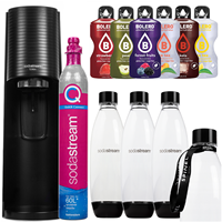 SATURATOR SET FOR GAS WATER SODASTREAM TERRA BLACK + BOTTLES