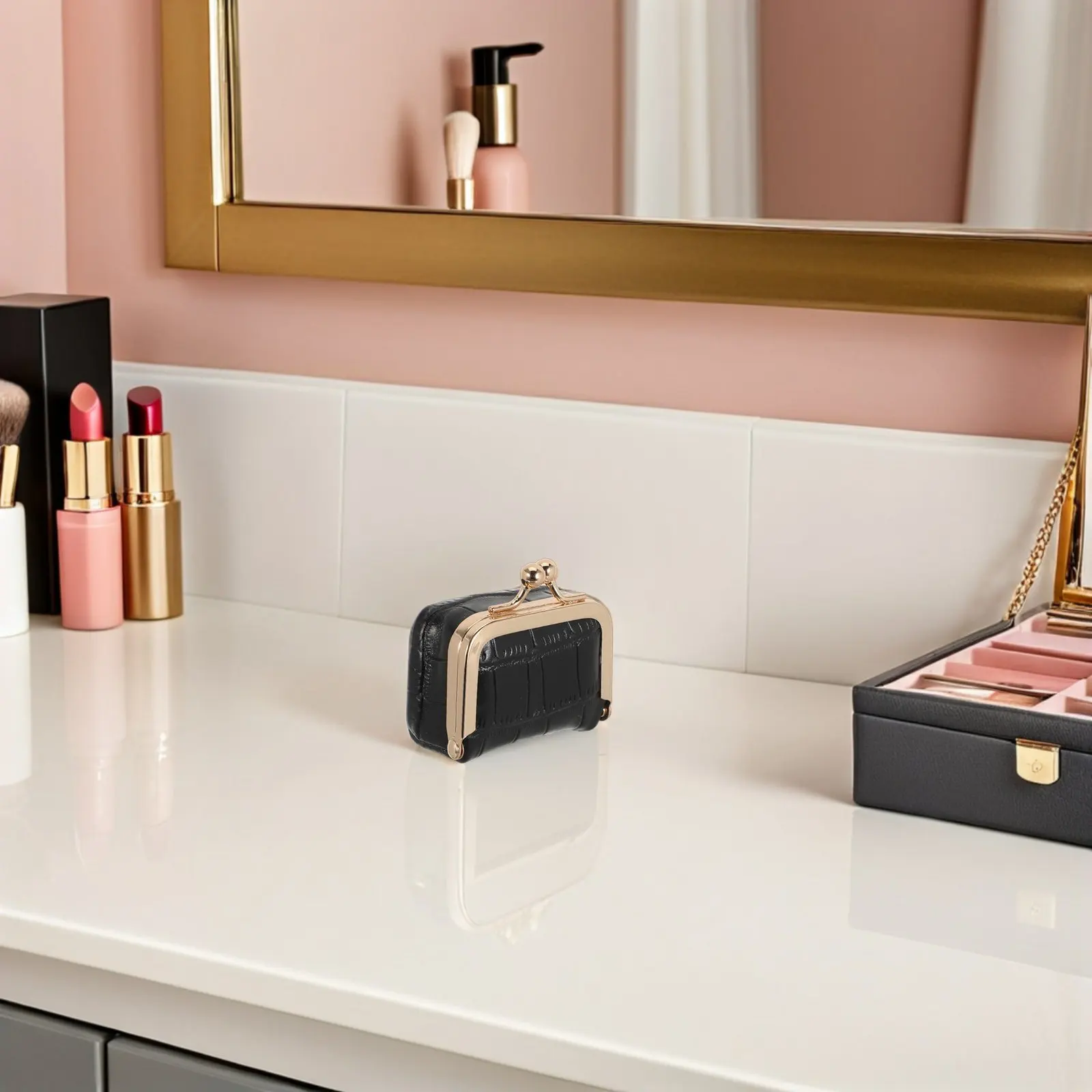 

Mini Jewelry Box Portable Travel Jewelry Case for Women Small Compact Organizer with Dedicated Slots for Earrings