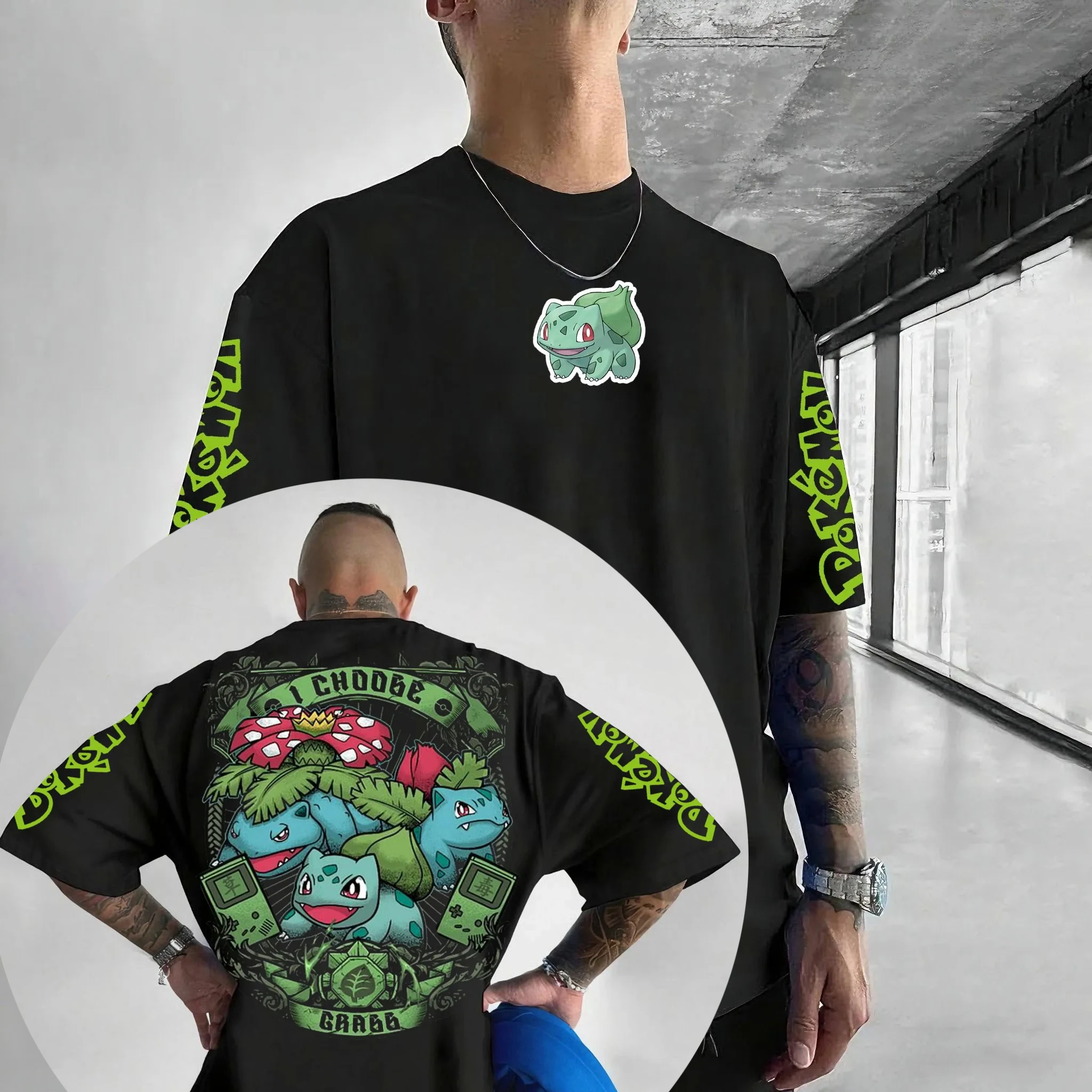 

Модная летняя одежда Pokemon Trend с короткими рукавами, удобная спортивная повседневная одежда с короткими рукавами, популярная одежда для пар, топ с короткими рукавами