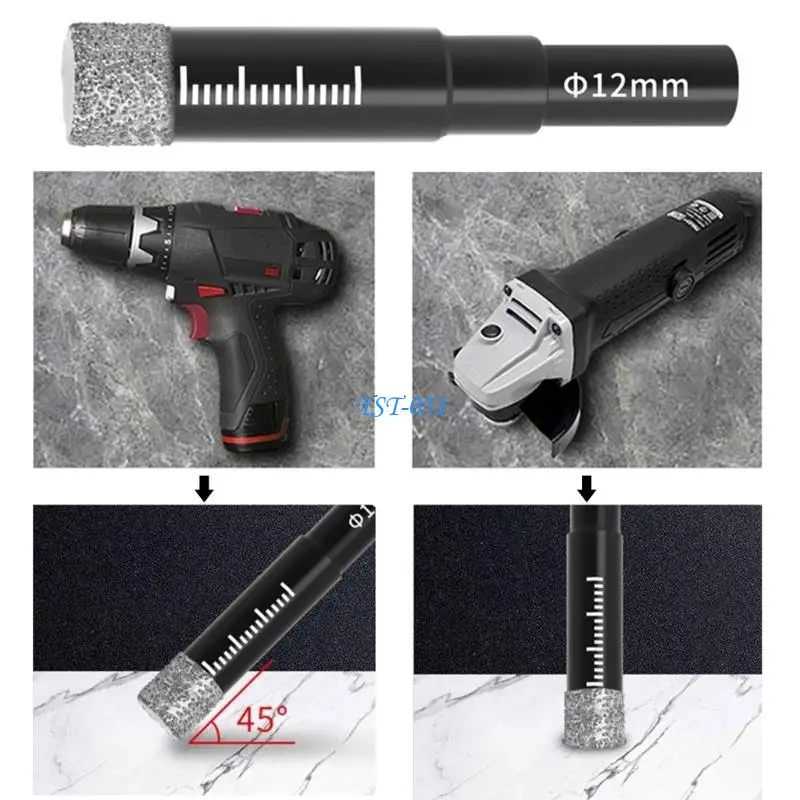 

E15A Diamonds Brazed Dry Drilling Bit Round Handle Tool Hole Cutter for Precise Drilling in Various Materials
