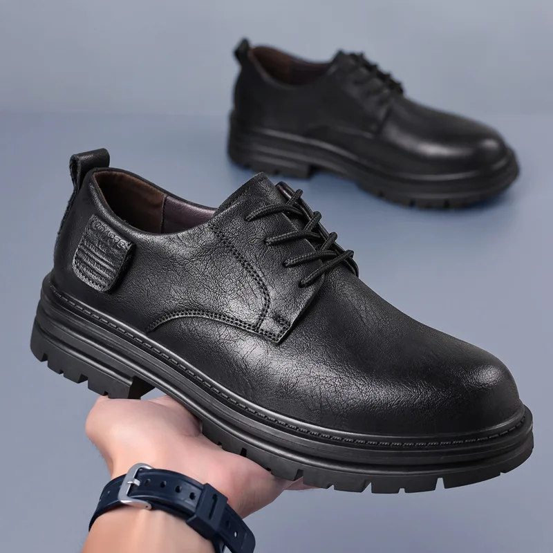 Primavera e autunno da uomo nuove comode scarpe in pelle piccole scarpe da lavoro Casual versatili in stile britannico retrò