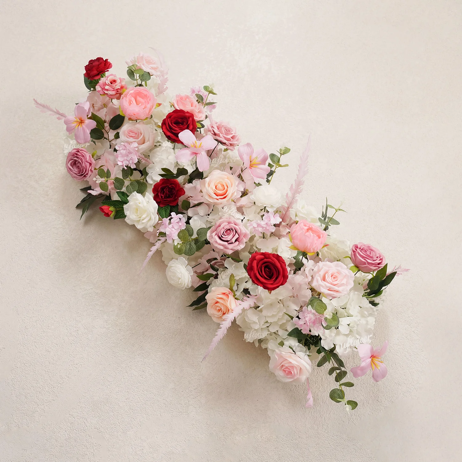 Fleur artificielle de luxe de 50/100 cm avec feuilles vertes pour la décoration de mariage, centre de table floral, arche de toile de fond, arrangement
