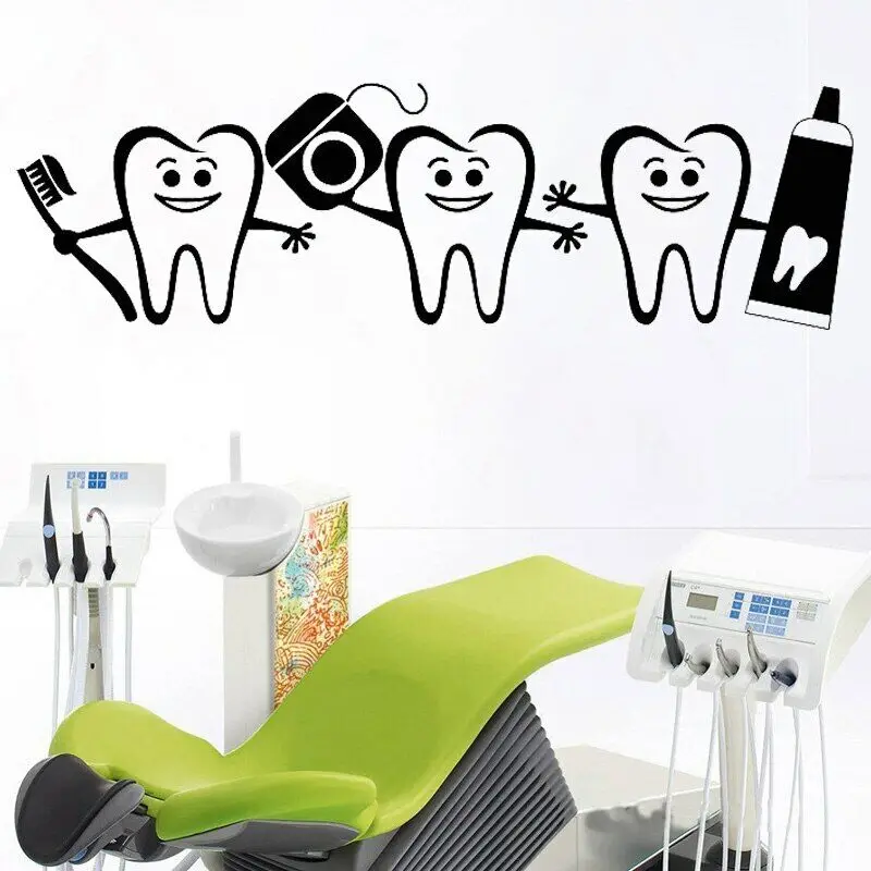 Dental Care Wall Sticker Dentist Sign Door Window Vinyl Decals Home Bathroom Decor Art Mural Poster Tooth Decal O297