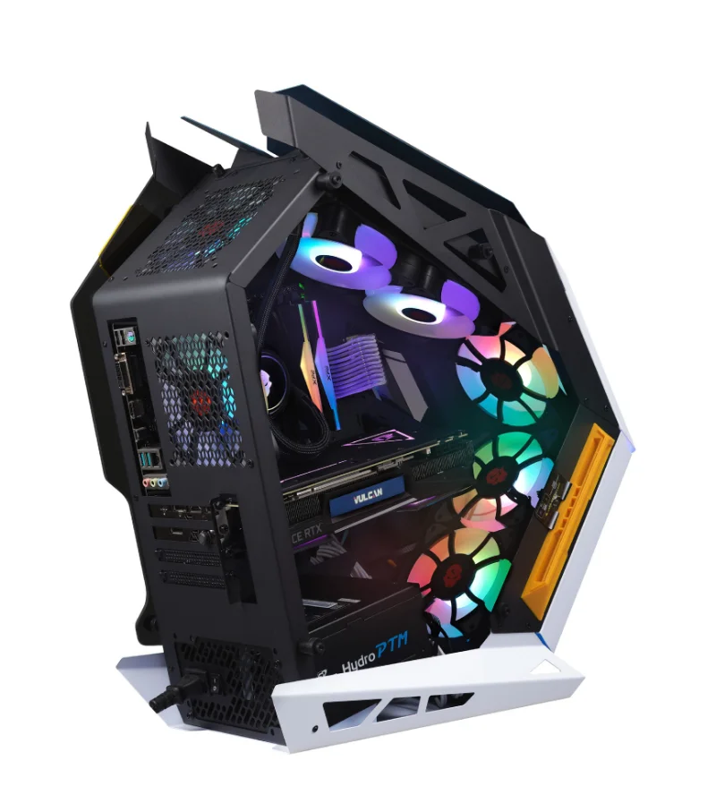 Imagem -04 - Esports Gaming Computer Case Desktop Shaped Esports Vidro Temperado Penetração Lateral Vem com Faixa de Luz Usb3.0