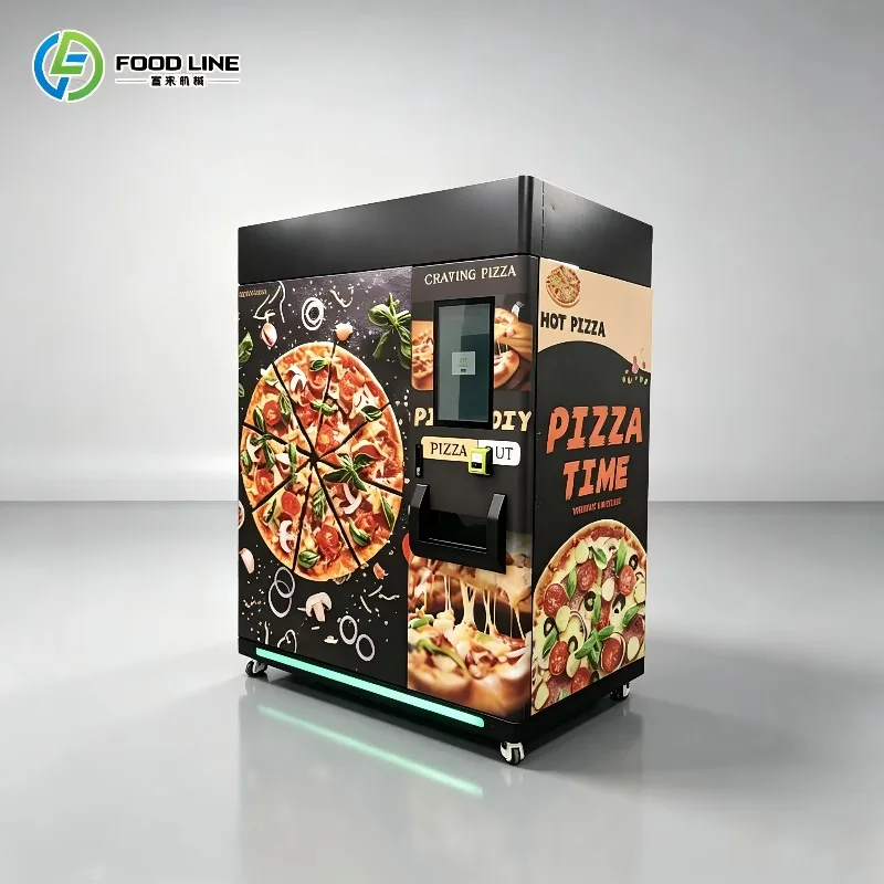 Fully Automatic Pizza Making Baking Vending Machine Good Taste Fast With Cooling System Customized