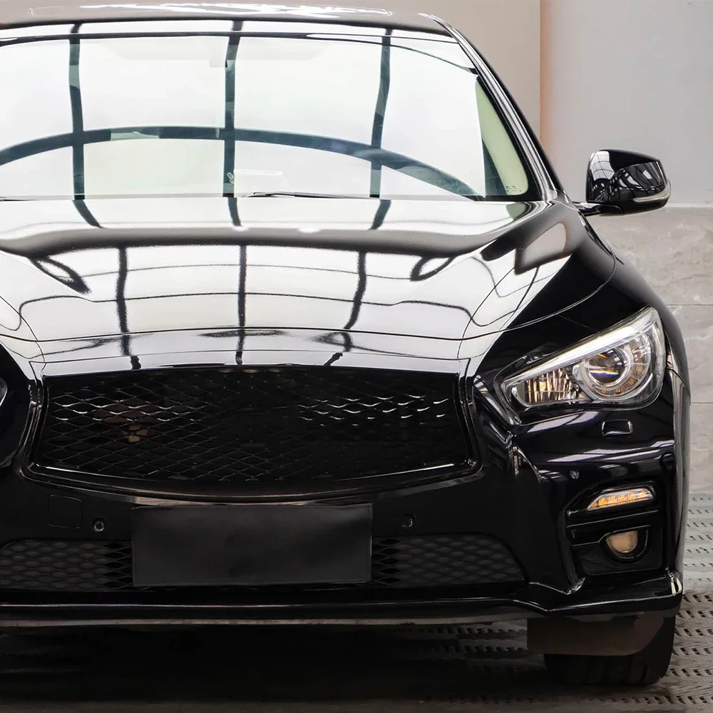 قسط لامع مشرق أسود ذاتية اللصق الفينيل سيارة التفاف فيلم مركبة صائق السيارات ديكور فيلم فقاعة الهواء الحرة ورقة القائمة على الحزمة #4