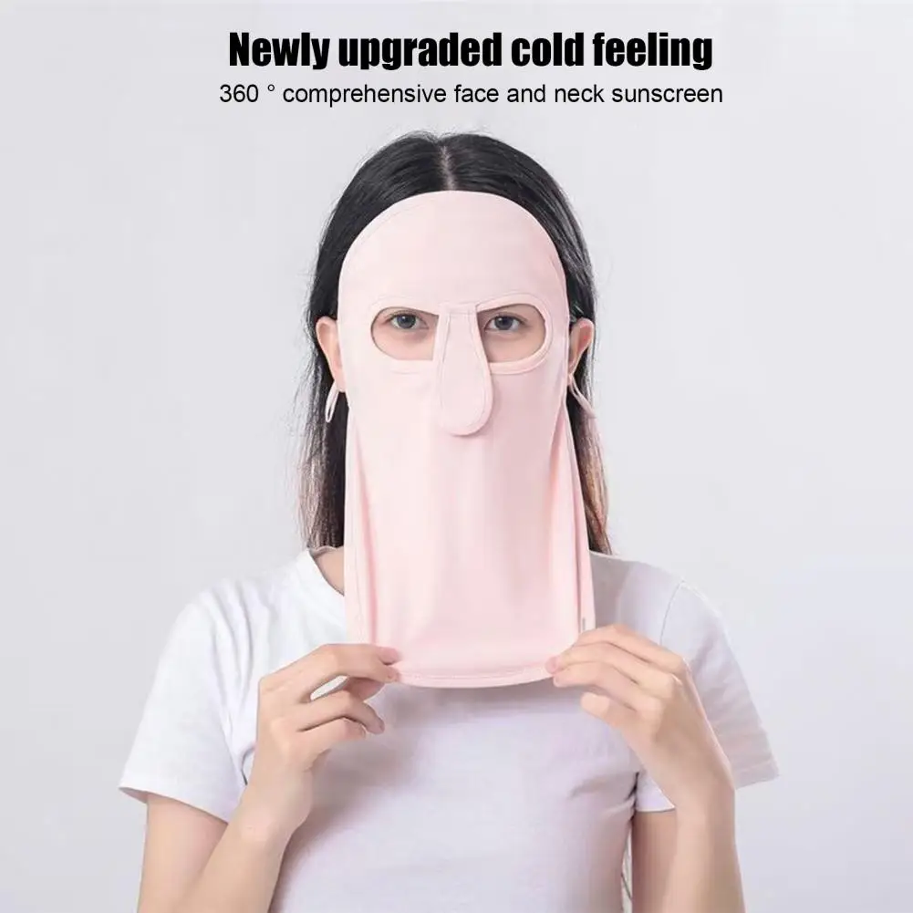 الرجال النساء الصيف الحرير الجليد غطاء الوجه قناع الوجه الكامل في الهواء الطلق قبعة الرياضة الأشعة فوق البنفسجية حماية غطاء الرقبة أقنعة للرياضة في الهواء الطلق المشي لمسافات طويلة #5