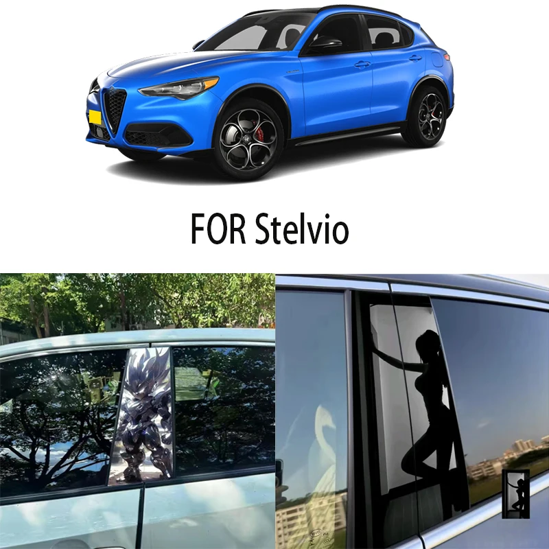 Door Window Decoration Trims Pillar Posts Stickers Auto Styling for Alfa Romeo Stelvio Car accessories