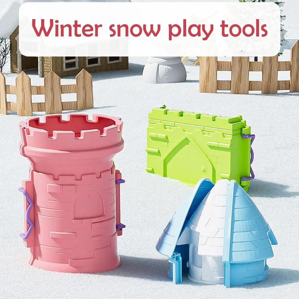 Ferramenta de fazer bola de neve, diversão de inverno, luta de bola de neve para praia, quintal, equipamento de fabricação de bola de neve, brinquedo de classe esportiva de plástico