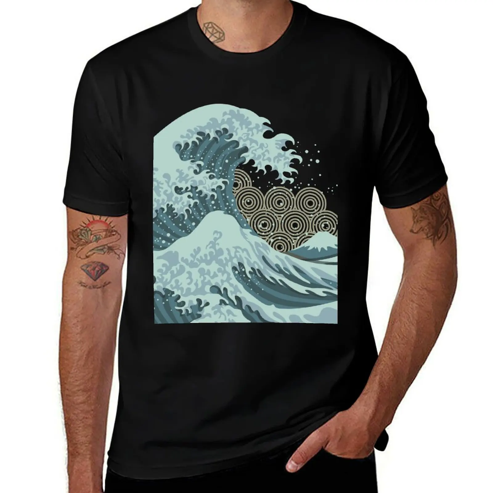 

The Tsunamee T-Shirt funny shirt cotton blue archive vintage t shirts Men's t-shirt