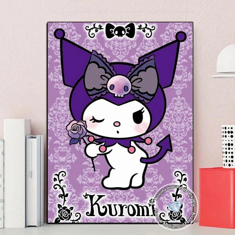 Kuromi Sanrio Diamond Painting Cute Cat Cartoon Embroidery Art Full Square Cross Stitch Kits Picture Home Decor Children's Gifts