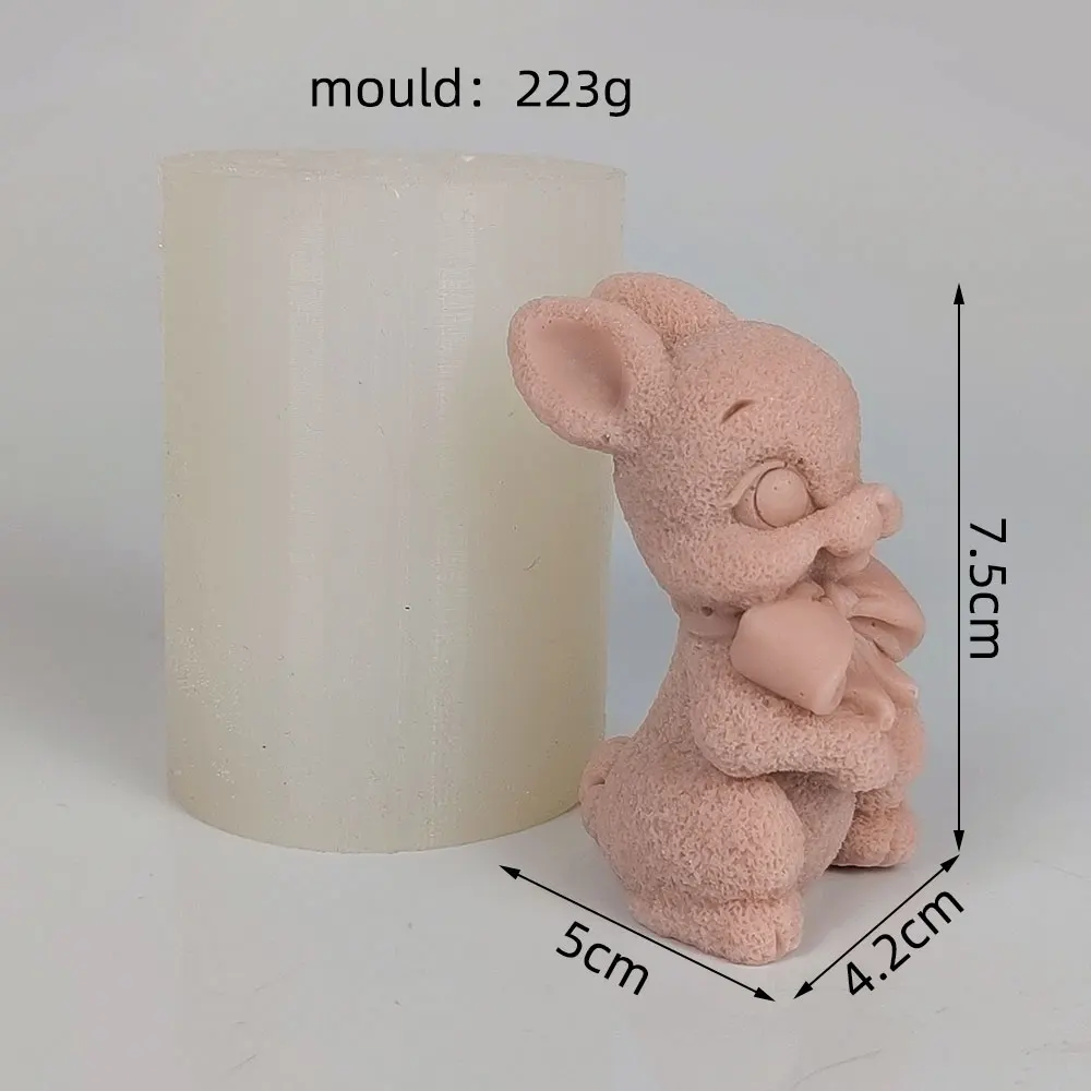 3D Cute Rabbit Silicone Mould Bunny Candle Mold Resin Aromatherapy Plaster Soap DIY Home Ornaments Decorations Casting Tool