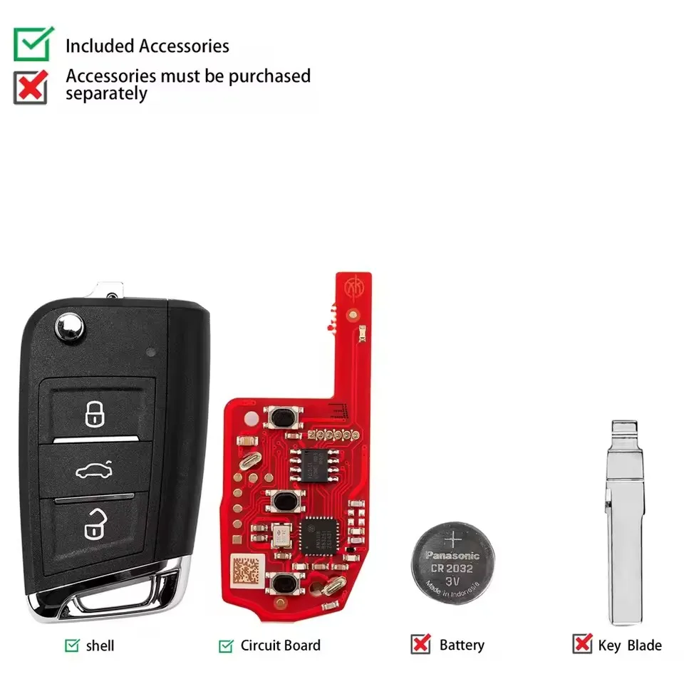 Xhorse XSMQB1EN Smart Remote Key For V-W MQB Filp 3 Buttons Proximity English key  1 pcs/Lot