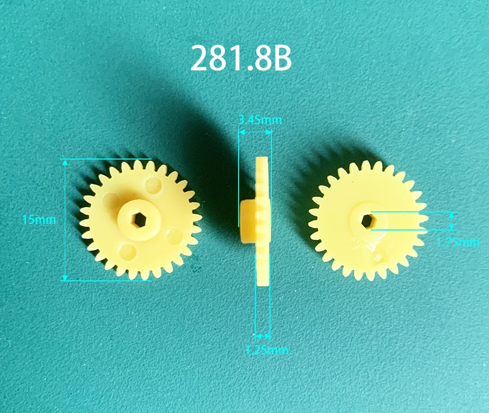 282A Module 0.5 28 Tooth Plastic Gear Disc Toy Pinion Fittings 28T 2mm Gears 10pcs/lot