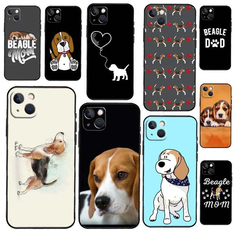 Beagle Dog Phone Case on For iPhone 13 12 11 14 15 Pro Max 8 7 Plus SE 2020 XR X XS MAX Soft Back Cover