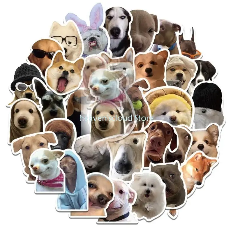 

Y88b 50pcs Cartoon Dog Sticker Water -устойчивая эстетическая наклейка для пищи для бутылки с водой журнал ноутбук гитарный