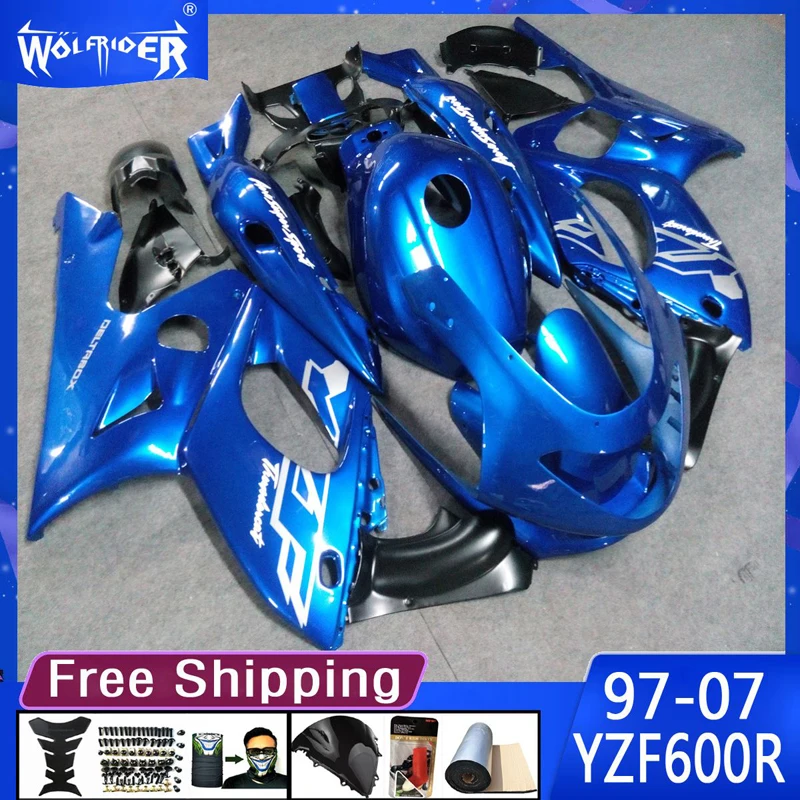 Motorcycle ABS plastic fairings for YZF600R 1997 - 2007 Motorbike YZF600R 97-07 blue black fairing Manufacturer Customize cover