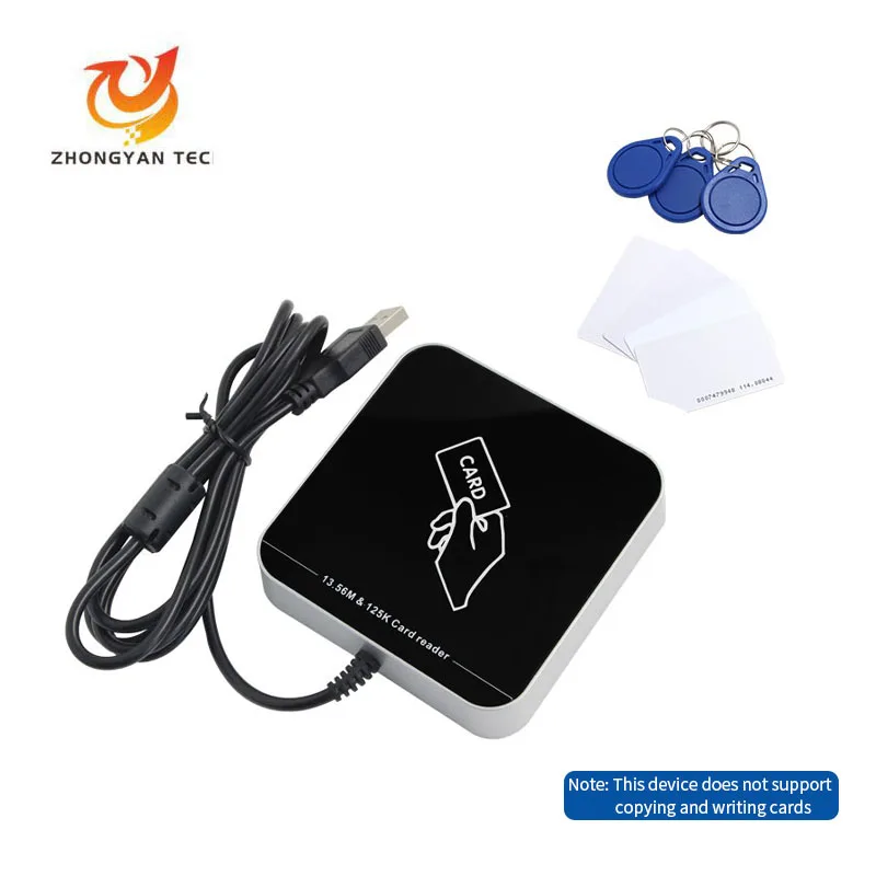 Dual Frequency 125khz 13.56mhz Contactless Smart NFC Card Desktop Reader Plug and Play  Rfid USB Card Reader