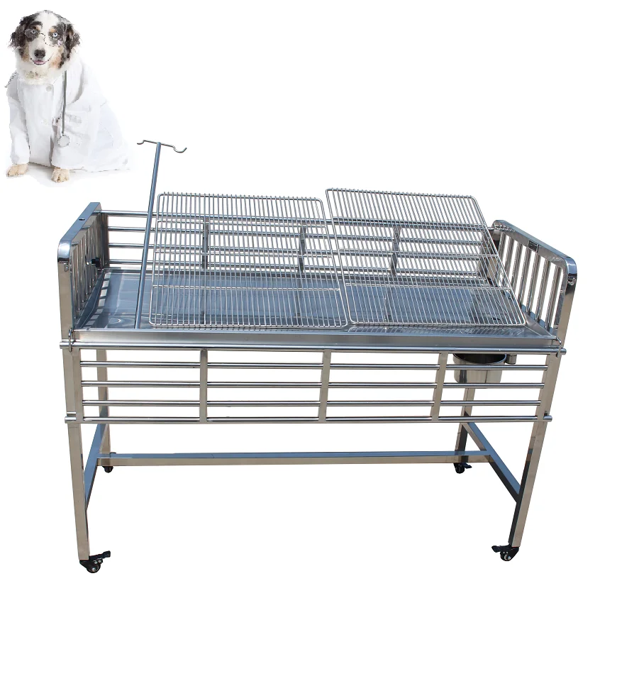 MT MEIDCAL Medical Surgical Instrument  Infusion Cart Stainless Steel Veterinary  Trolley Pet Auxiliary Table
