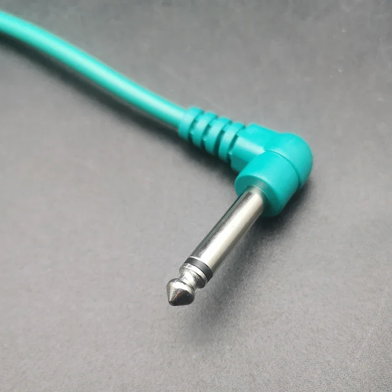 6Pcs/Set Colorful Plastic Guitar Effect Pedal Cables, Angled Plug, Audio Cable for Guitar Effect Pedal 30cm