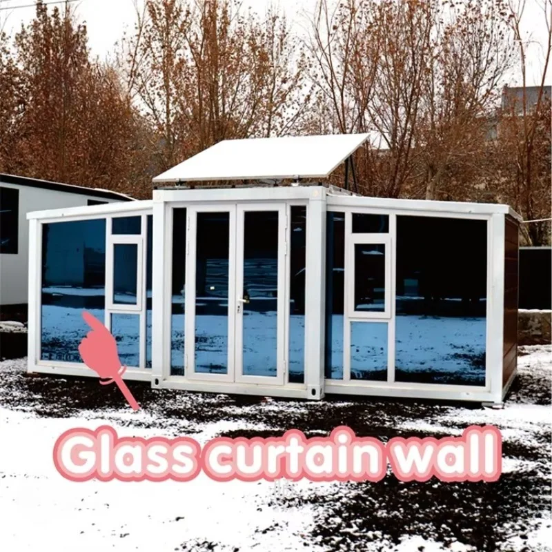 Eco-Friendly Container House Collapsible Double Wing Container House Garden Rooms Expandable Prefabricated Container Houses