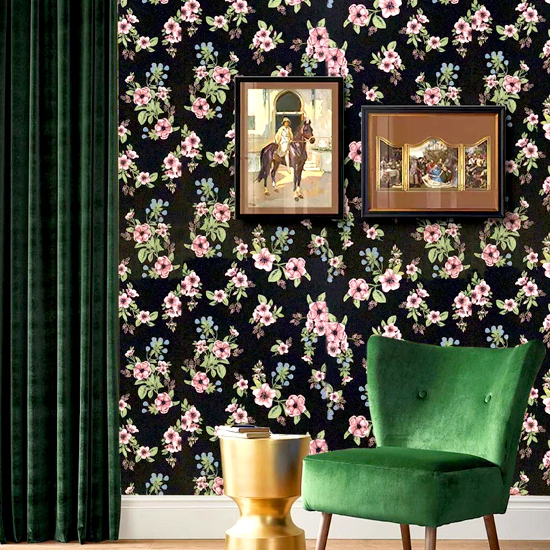 

New Floral Self-adhesive Wallpaper Retro PVC Wall Stickers Furniture Waterproof Paste Decal DIY Home Decor