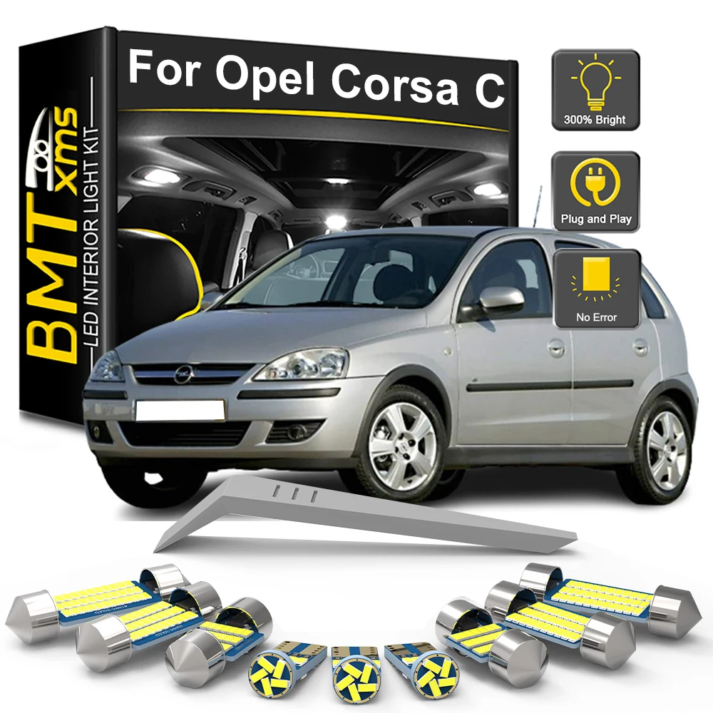 

BMTxms 8Pcs For Vauxhall Opel Corsa C 2001 2002 2003 2004 2005 2006 Car LED Interior Light Bulb Kit Indoor Reading Dome Trunk