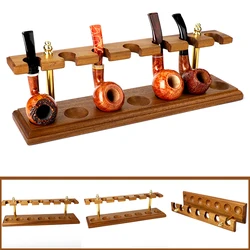 Jibill 7-position wooden rack for tobacco pipes, natural walnut rack, Father's Day gift, collection display of wooden pipes