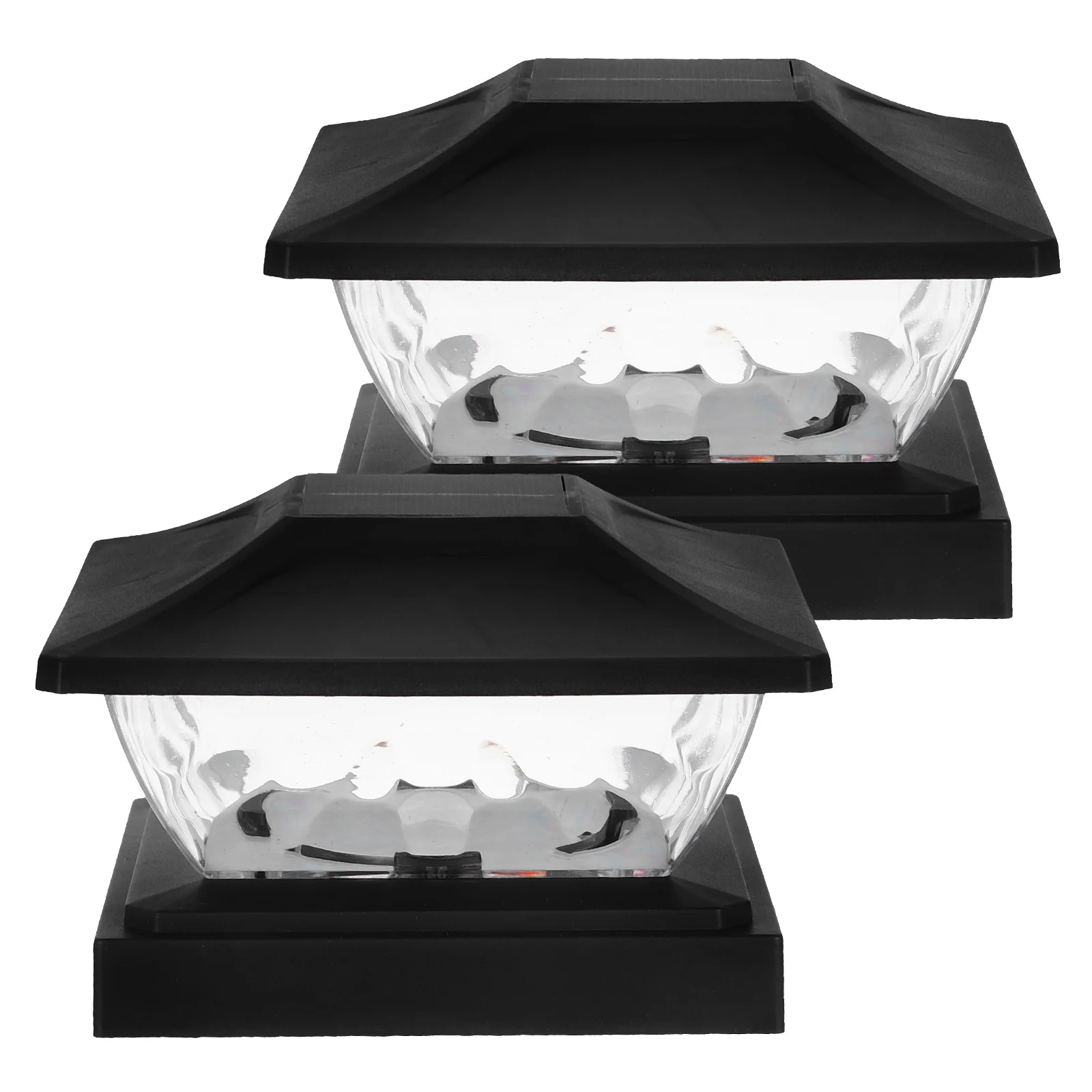 

2Pcs Solar Pillar Lights Outdoor Waterproof Garden Fence Post Caps Deck Decor Automatic Dusk Dawn Powered Lamp