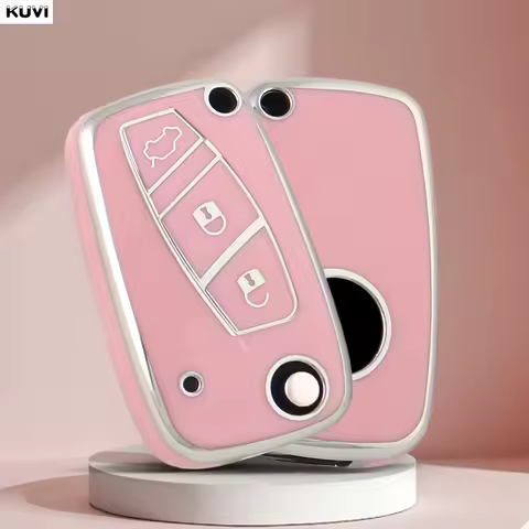 NEW Pink TPU Car Key Case Cover For FIAT 500 Panda Idea Stilo Ducato Punto Bravo Grande Minibus Doblo Protected Fob Accessories