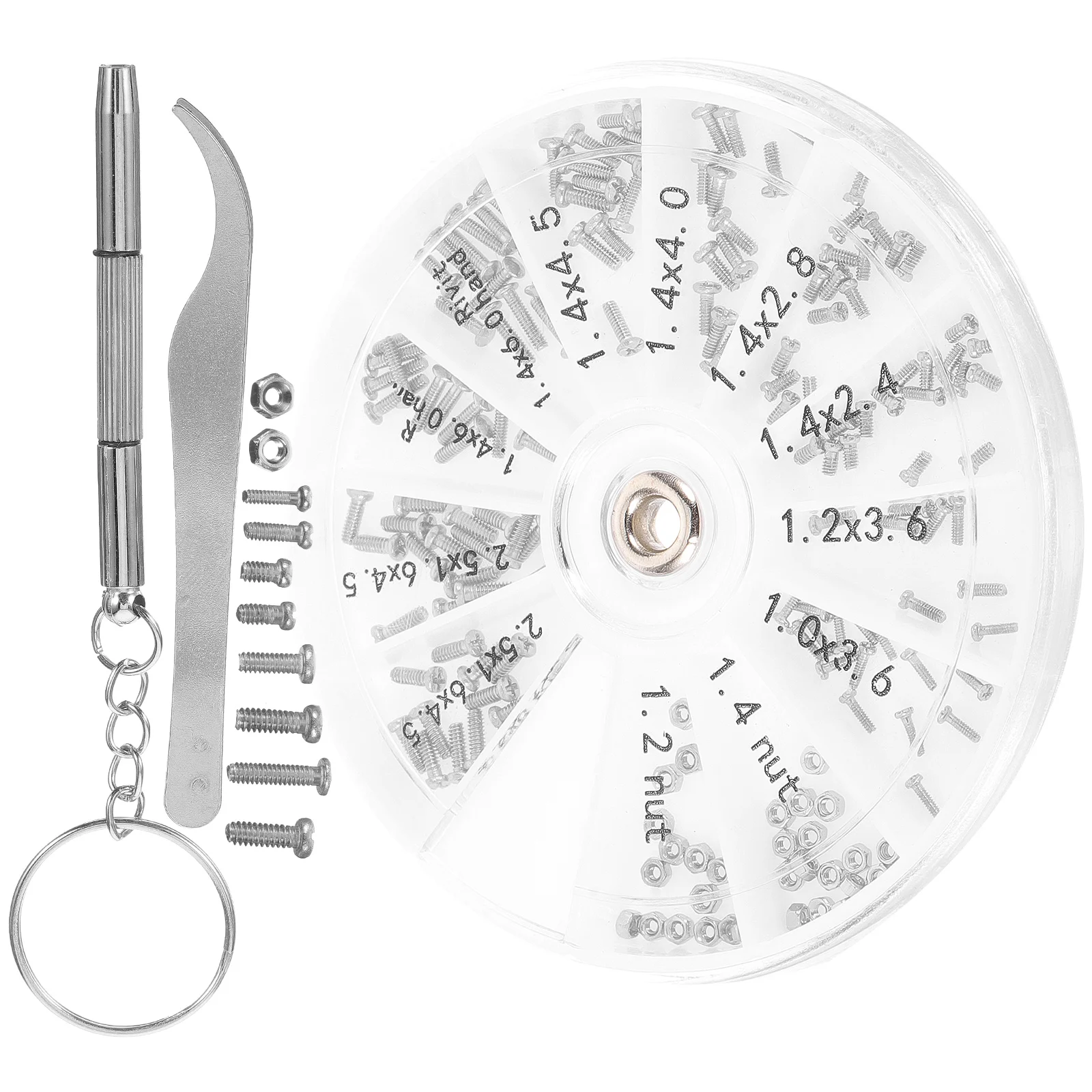 Watch and Glasses Repair Screw Box Eyeglasses Replacement Parts Kit Screws for Stainless Steel Sun