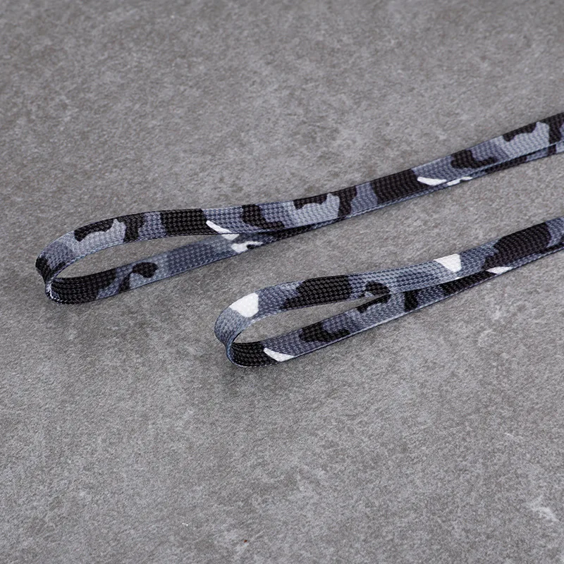 1 Paar flache Schnürsenkel, cremefarben, mit Tarnmuster, für Sneaker, 0,8 cm breit, 120/140/160 cm, Schuhbänder, Schuhzubehör. – Detail 4
