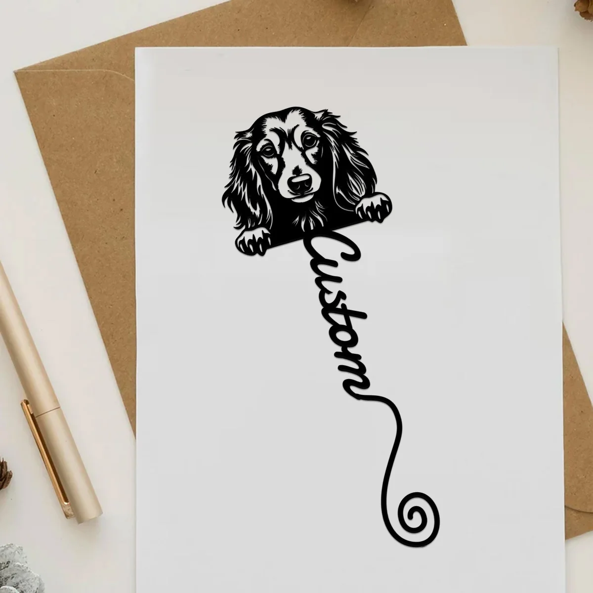 Marcapáginas personalizado, marcapáginas de Dachshund de pelo largo, regalo de regreso a la escuela, regalo para profesores, marcapáginas único, amante de los perros