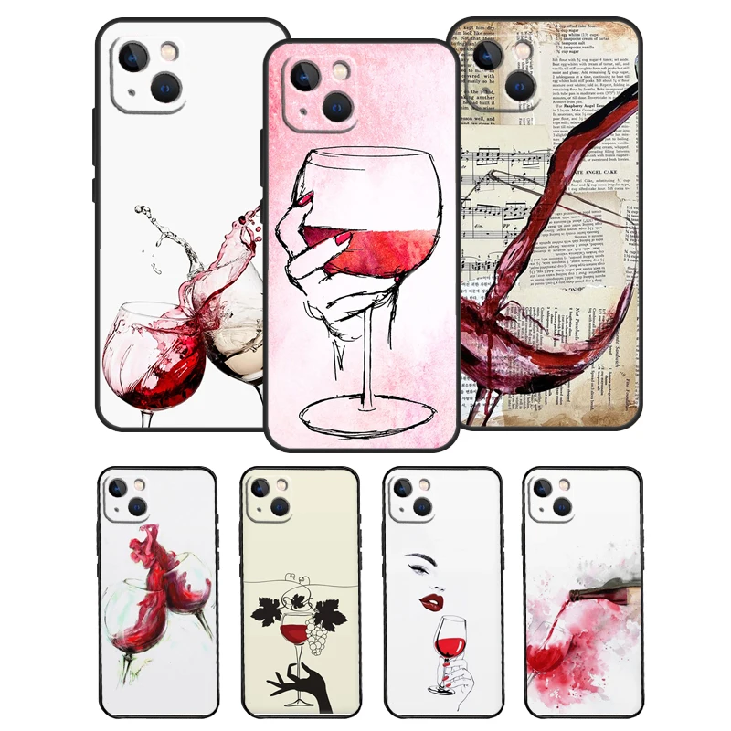 Red Wine Glass Art Phone Case For Samsung Galaxy S25 S26 Ultra S20 S21 S22 S23 S24 Plus S10 S25 FE Funda Cover