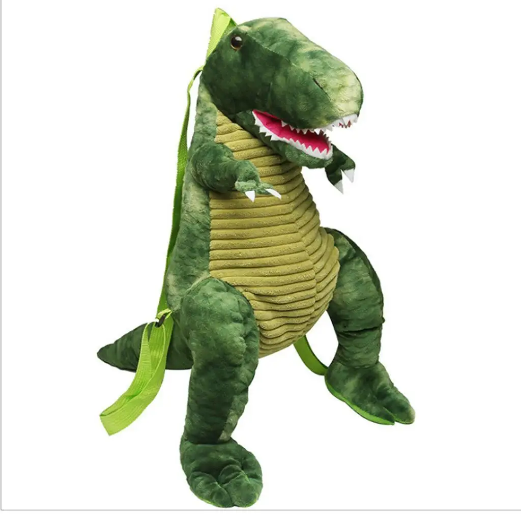 Mochila linda para niños pequeños, bolsas de muñecos de peluche de dinosaurio, regalo verde