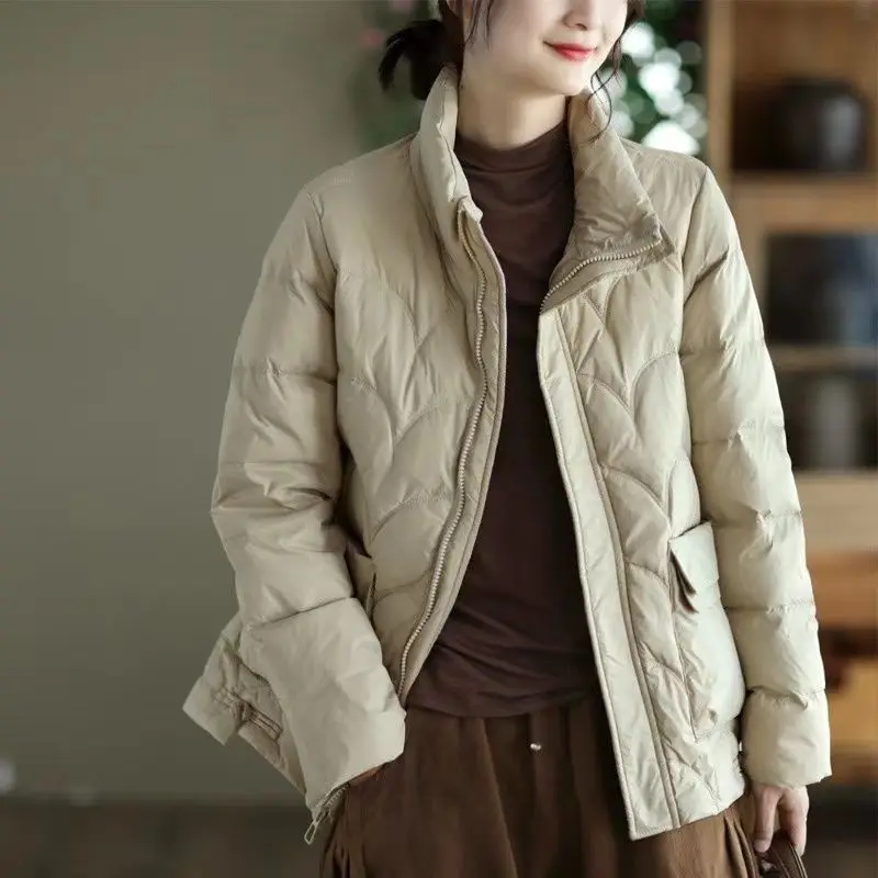 Doudoune en duvet de canard blanc pour femme, coupe-vent, à la mode, pour les déplacements, automne/hiver 90