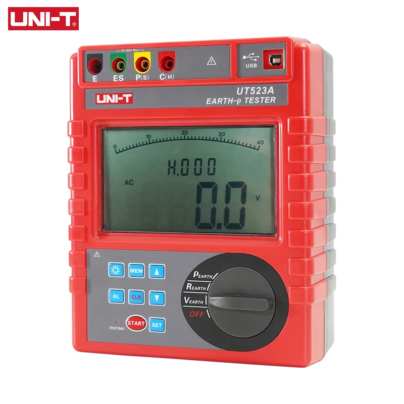 UNI-T Earth Resistance Tester UT523A Digital Ohm meter Smart Insulation Tester Ground Tester Milliohm Meter