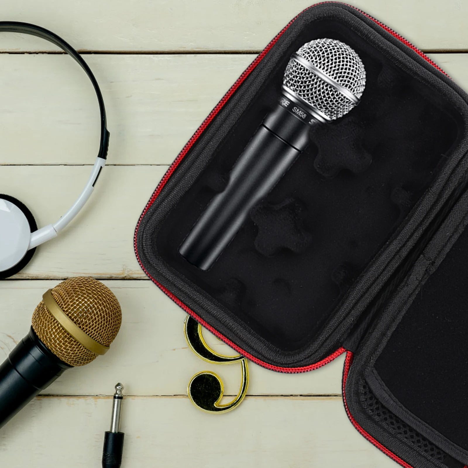 

Wireless Microphone Storage Bag Shockproof Durable Canvas Case Protects from Scratches Dust Fits Backpack Travel Tote Mic