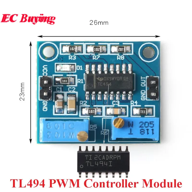 TL494 PWM Controller Module Adjustable 500Hz-100KHz DC 7V-40V 5V 250mA 1000mW Power Supply Module PCB Board TL494IDR Chip