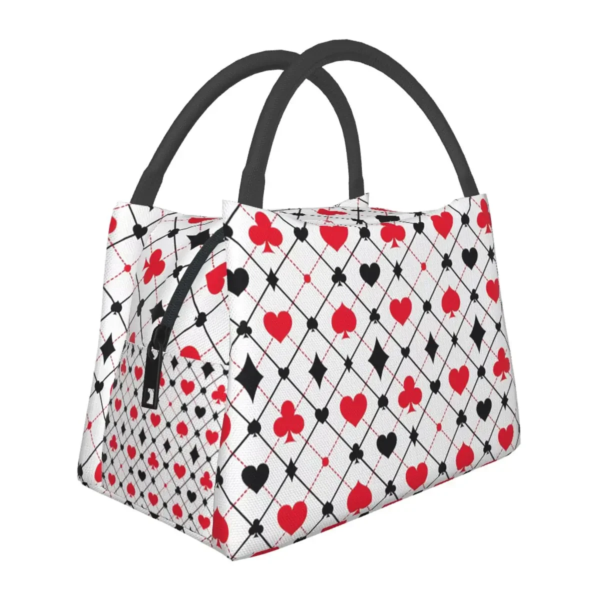 Playing Cards Poker Print Insulated Lunch Bag for Women Picnic Storage Food Boxes Container Cooler Thermal Lunch Box Tote