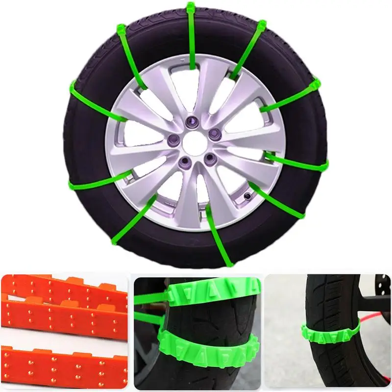 5pcs Anti-Skid Motorcycle Snow Chains Reusable Outdoor Safety Belt Snow Chains Bicycles Winter Tire Wheels Non-slip Cable Ties