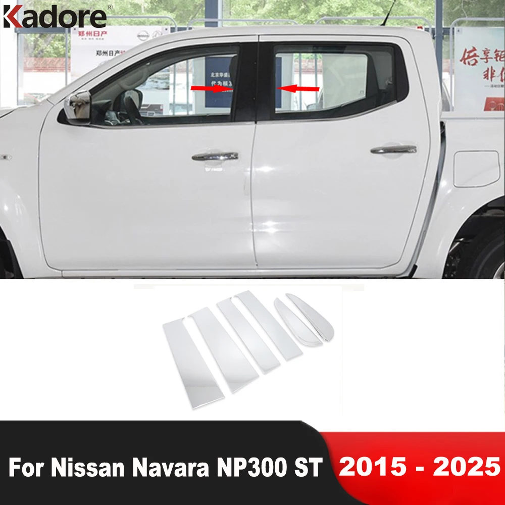 

Window Center Pillar Post Cover Trim For Nissan Navara NP300 ST 2015-2019 2020 2021 2022 2023 2024 2025 Steel Car Accessories