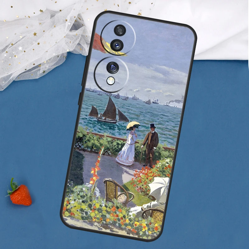 Claude Monet Garden Lotus Bridge Case For Huawei P40 P30 P20 Lite P50 Mate 20 Pro P Smart 2021 Nova 5T Honor 70 50 X8 X9