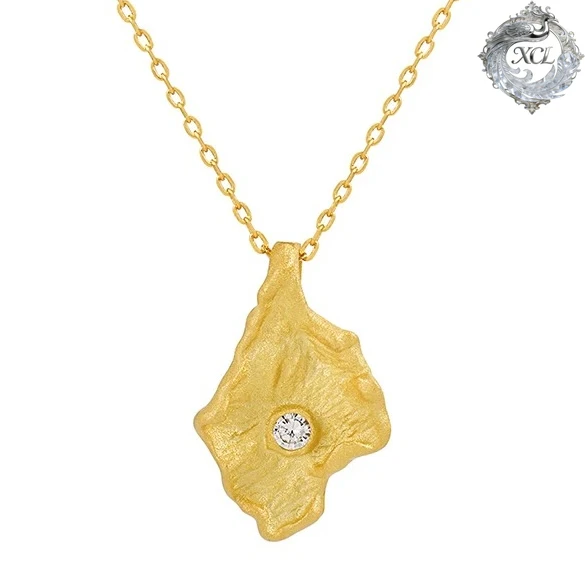 

Кулон-ожерелье из стерлингового серебра XCL S925 с неровным камнем CZ, минималистичный, изящный, новинка в моде, изысканные ювелирные украшения для женщин