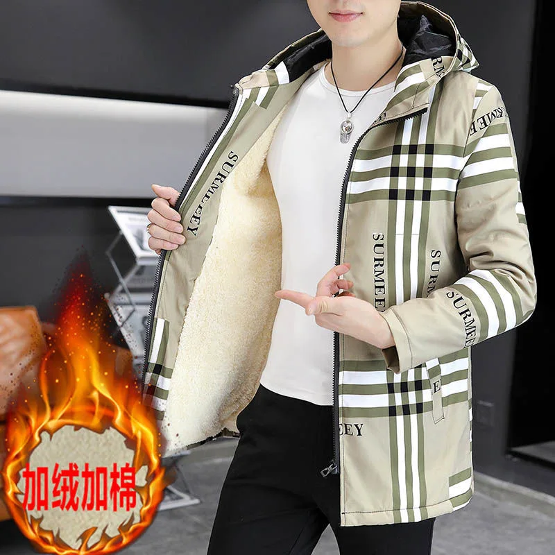 

Autumn/winter New Fashion Trend Printed Thickened Warm Windbreaker Coat For Men Loose Sports Large Size High-Grade Jacket M-5XL