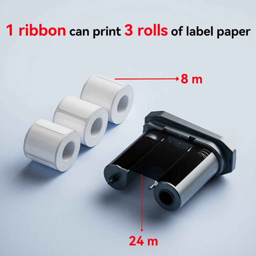 Etiquetas de transferência térmica para impressora Niimbot M2 Fita de transferência térmica Home Office 20-50mm de largura Etiqueta de papel