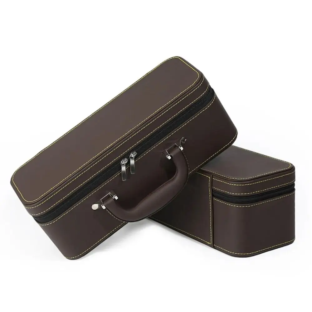 

Винтажная коробка для показа часов из искусственной кожи с ручкой, держатель для наручных часов, утолщенный противоударный чехол для переноски браслета