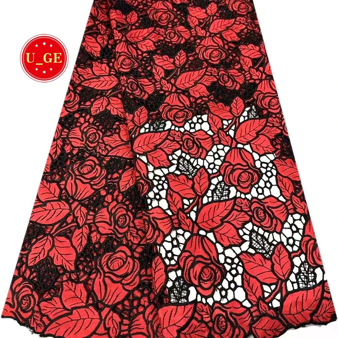 

Hot sales Latest Delicate Best Quality Very Soft Laser Cotton Lace fabric For Party Evening Dresses U_Ge2869